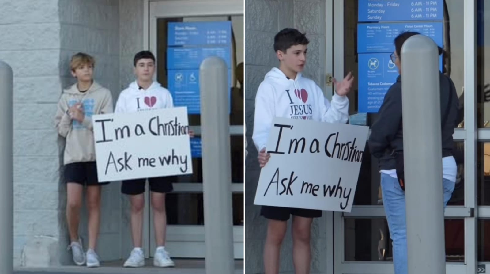 “sou-cristao,-me-pergunte-por-que?”:-adolescente-usa-placa-como-estrategia-de-evangelismo