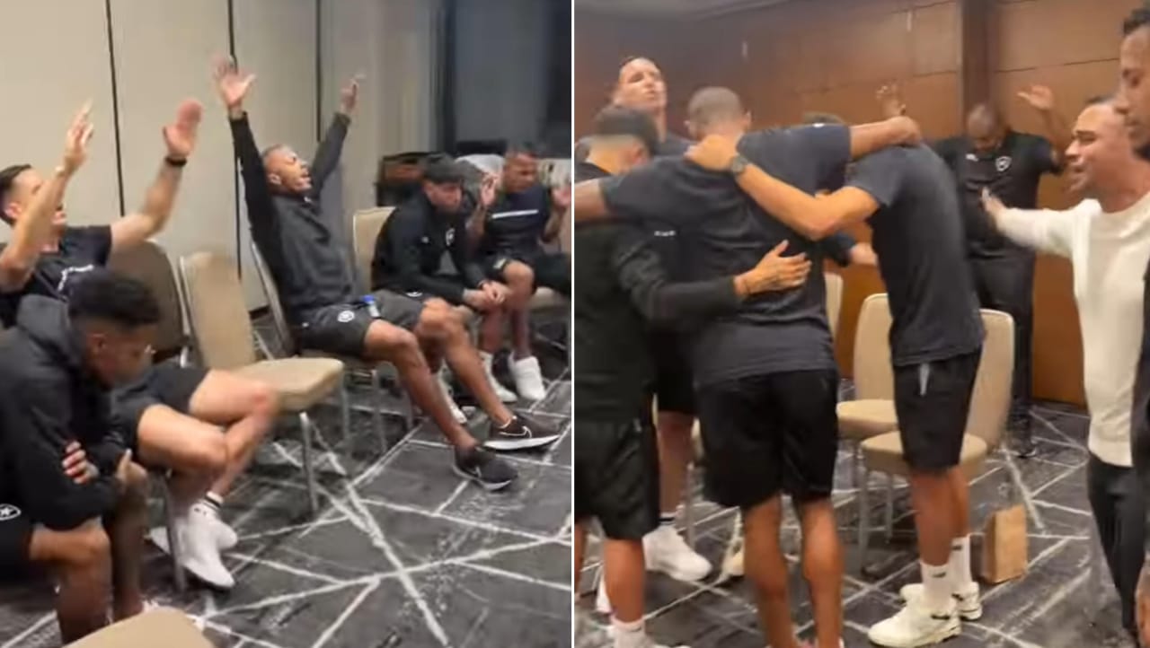 campeoes-da-libertadores,-jogadores-do-botafogo-louvam-e-oram-juntos