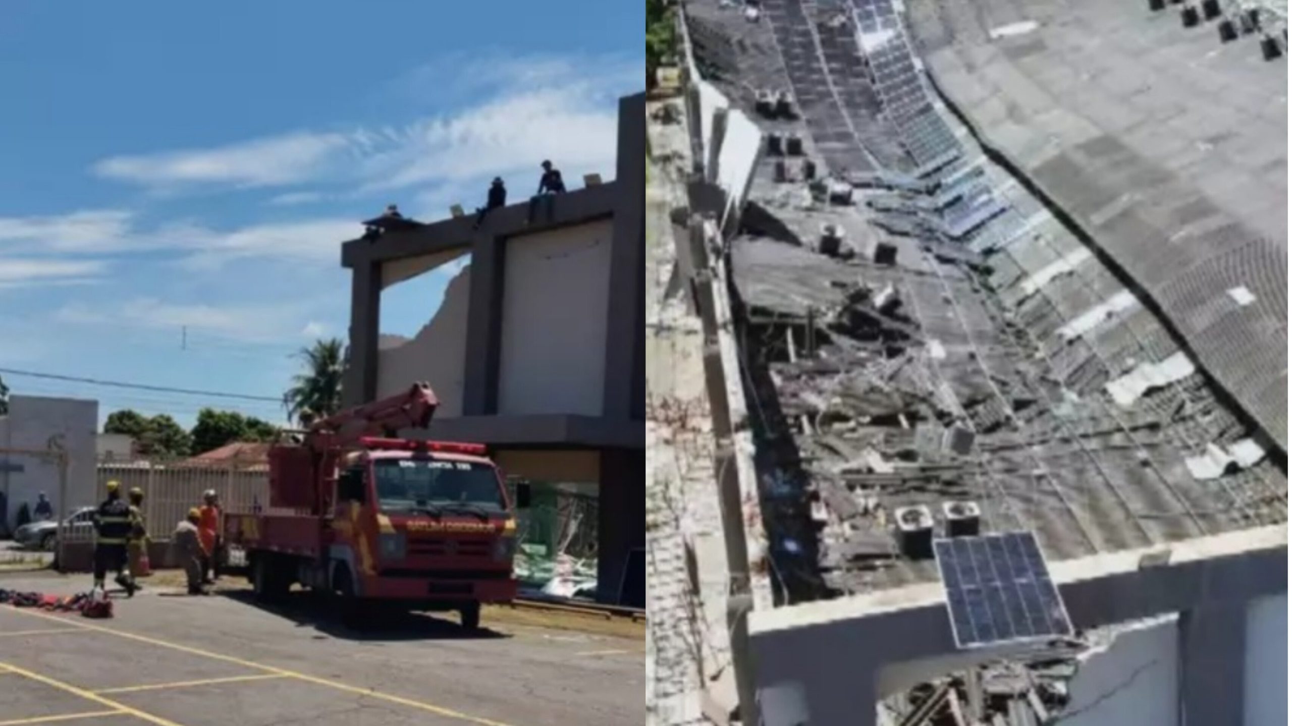 teto-de-igreja-desaba-durante-instalacao-de-placas-solares-em-goias