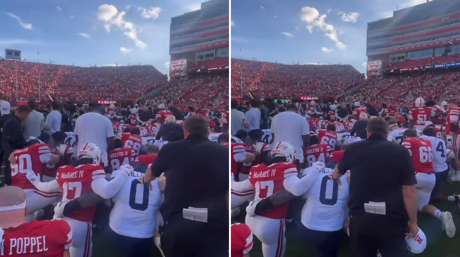 times-oponentes-oram-juntos-apos-jogo-de-futebol-americano:-“a-gloria-e-de-jesus”