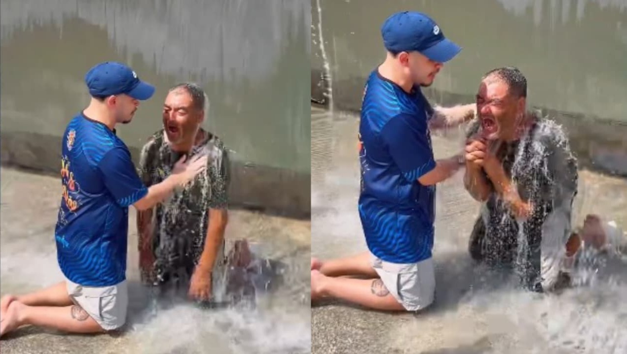homem-aceita-jesus-em-chafariz-durante-evangelismo-no-carnaval:-“me-entrego-a-ti,-papai”