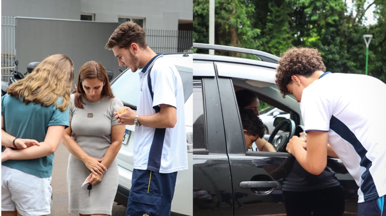 alunos-oram-por-pais-na-saida-de-escola:-“sentimos-a-presenca-de-deus”