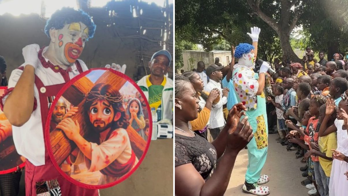 palhaco-evangeliza-e-alimenta-mais-de-1.000-criancas-em-mocambique:-“jesus-os-ama”