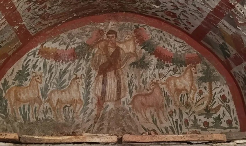 pintura-de-jesus-como-“bom-pastor”-do-seculo-3-e-encontrada-na-turquia