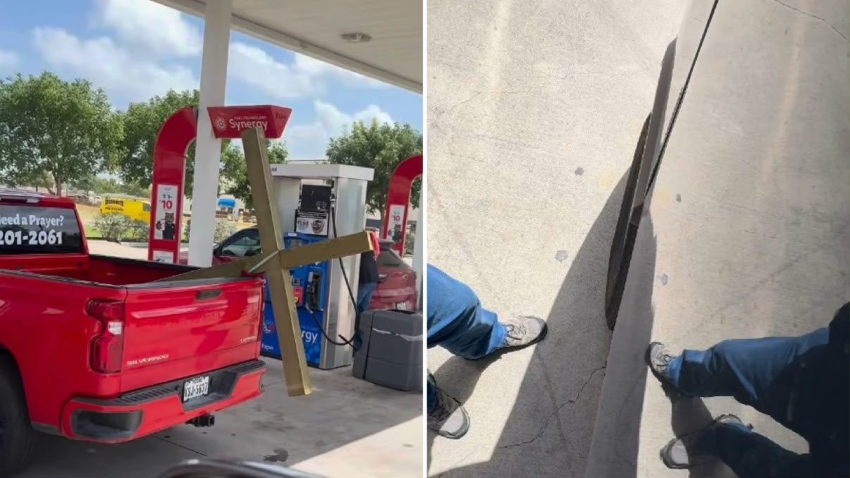 motorista-pede-oracao-ao-ver-picape-carregando-cruz:-“eu-precisava-disso”
